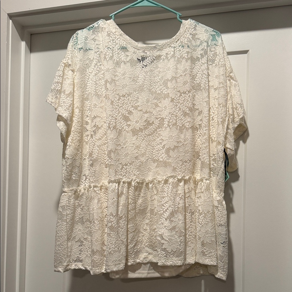 Terra & Sky Cream Lace Blouse